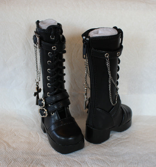 Black Cross Boots-BJD 6.5 cm